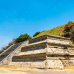 Lateral viww of the Pyramid of Cholula Puebla