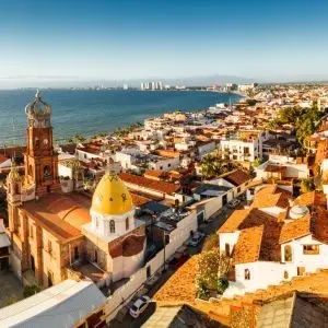 Panoramic View of Puerto Vallarta old town and beach