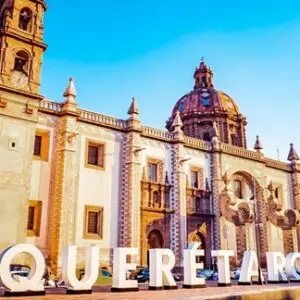 View of main plaza in Queretaro Mexico