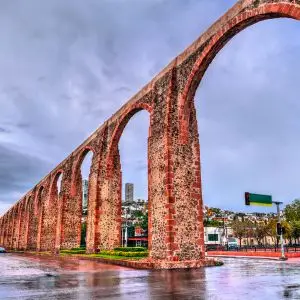 Lateral View of Queretaro Colonial Time Aqueduct