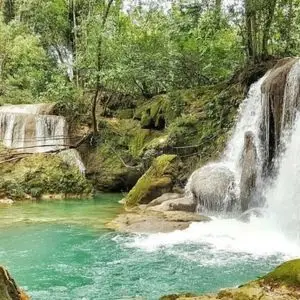 Panoramic View of Roberto Barrios Blue Waterfall Park in Chiapas